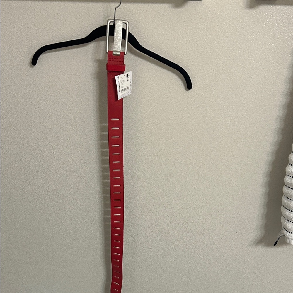 Free People Red Belt with Silver Buckle